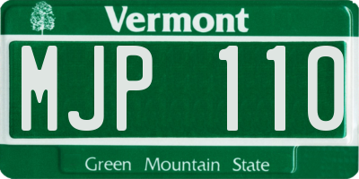VT license plate MJP110