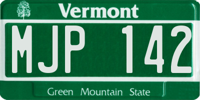 VT license plate MJP142