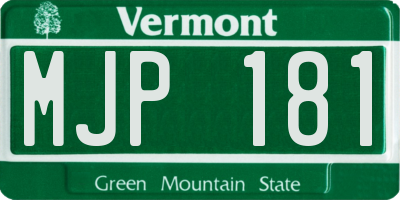 VT license plate MJP181