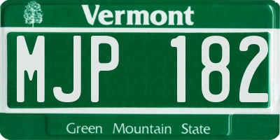 VT license plate MJP182