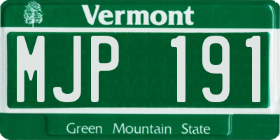 VT license plate MJP191