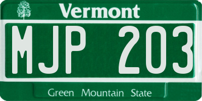 VT license plate MJP203