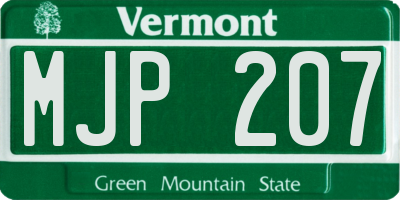 VT license plate MJP207