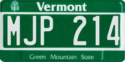 VT license plate MJP214