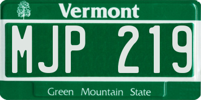 VT license plate MJP219