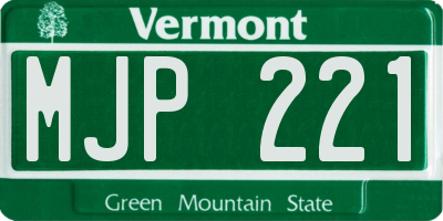 VT license plate MJP221