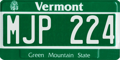 VT license plate MJP224