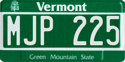 VT license plate MJP225