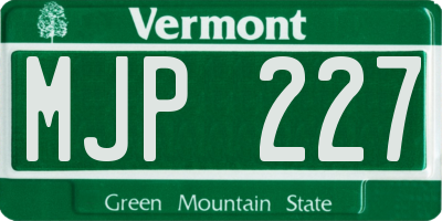 VT license plate MJP227