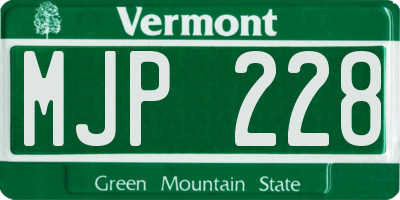 VT license plate MJP228