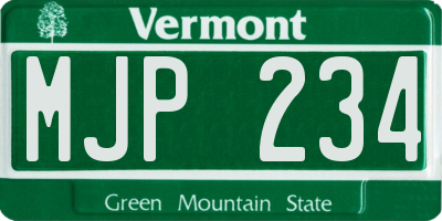 VT license plate MJP234