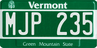 VT license plate MJP235