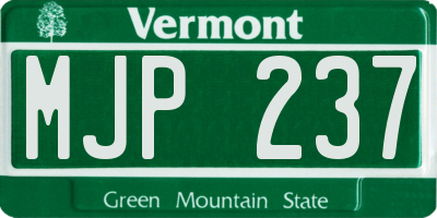 VT license plate MJP237