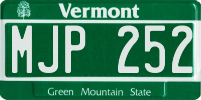 VT license plate MJP252