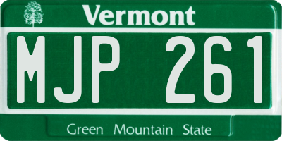 VT license plate MJP261