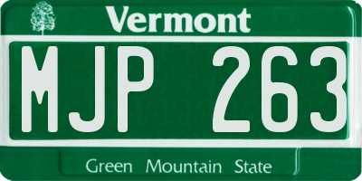 VT license plate MJP263