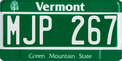 VT license plate MJP267
