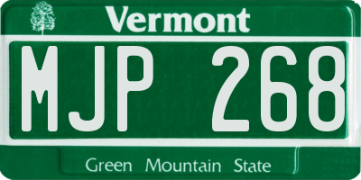 VT license plate MJP268