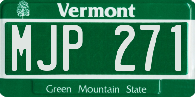 VT license plate MJP271