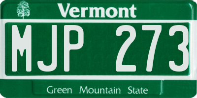 VT license plate MJP273