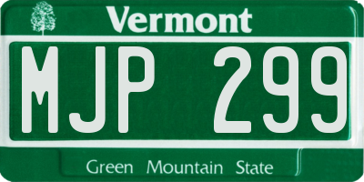 VT license plate MJP299