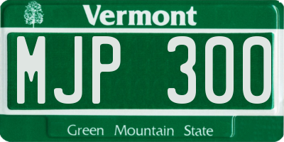 VT license plate MJP300