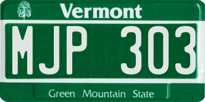 VT license plate MJP303
