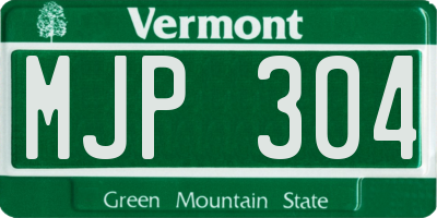 VT license plate MJP304