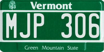 VT license plate MJP306