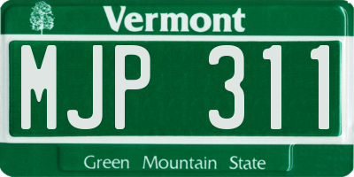 VT license plate MJP311