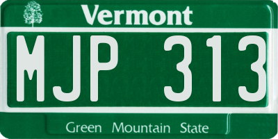 VT license plate MJP313
