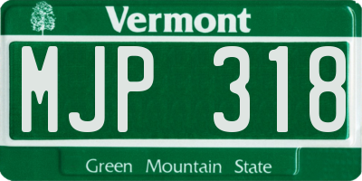 VT license plate MJP318