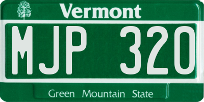 VT license plate MJP320