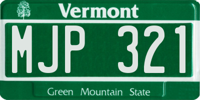 VT license plate MJP321
