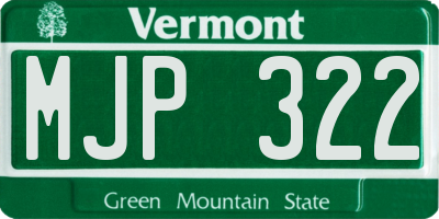 VT license plate MJP322