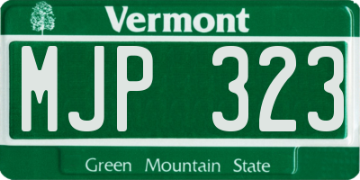 VT license plate MJP323