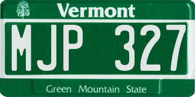 VT license plate MJP327