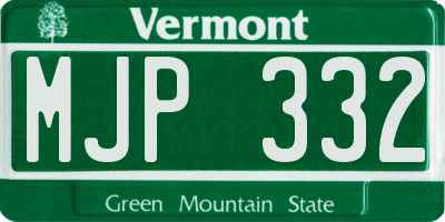 VT license plate MJP332