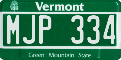 VT license plate MJP334