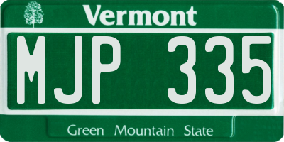 VT license plate MJP335