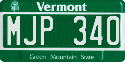 VT license plate MJP340