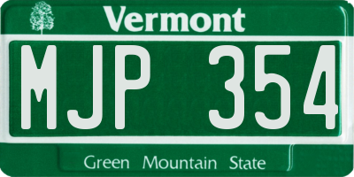 VT license plate MJP354