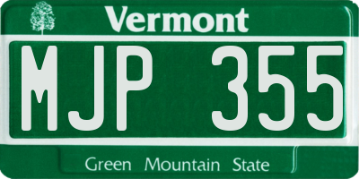 VT license plate MJP355
