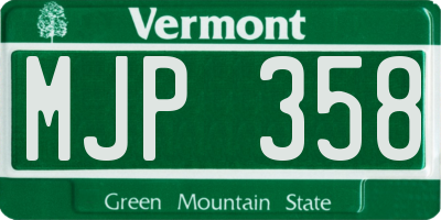 VT license plate MJP358