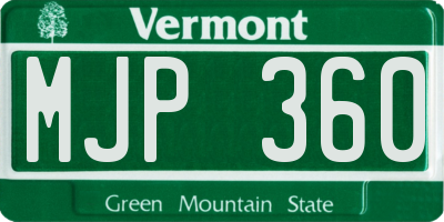 VT license plate MJP360