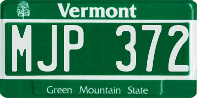 VT license plate MJP372