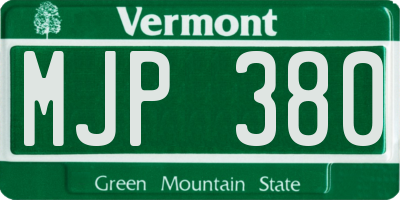 VT license plate MJP380