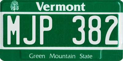 VT license plate MJP382