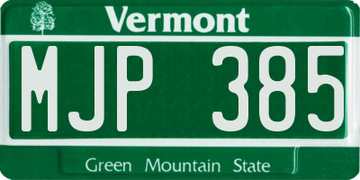 VT license plate MJP385