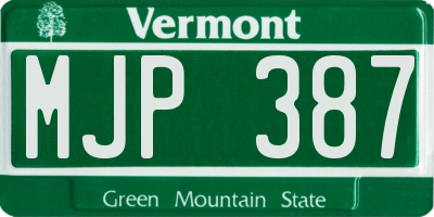 VT license plate MJP387